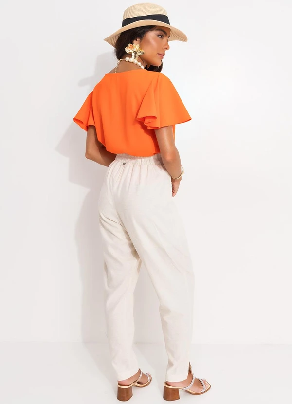 Quintess - Blusa Laranja em Alfaiataria 5