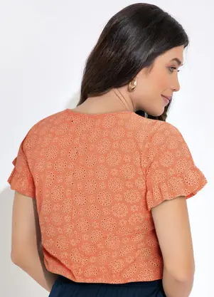 bonprix - Blusa Laranja em Malha Laise - BONPRIX