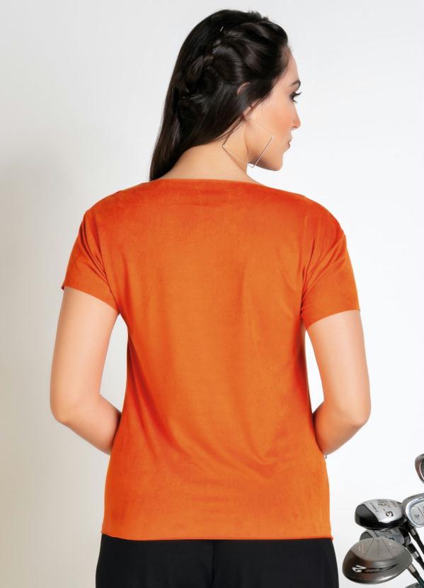 Outlet - Blusa Laranja em Suede com Corte a Fio 2