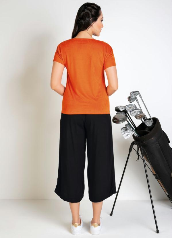 Outlet - Blusa Laranja em Suede com Corte a Fio 4