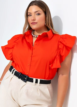 Quintess - Blusa Laranja Escuro em Tricoline - QUINTESS