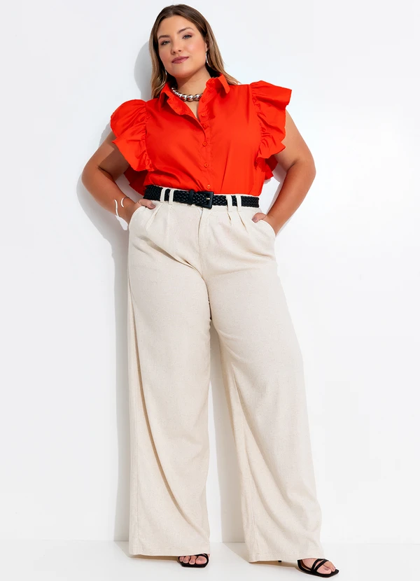 Quintess - Blusa Laranja Escuro em Tricoline 9