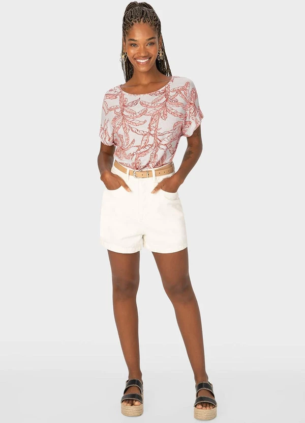 Malwee - Blusa Laranja Feminina Ampla Tropical 2