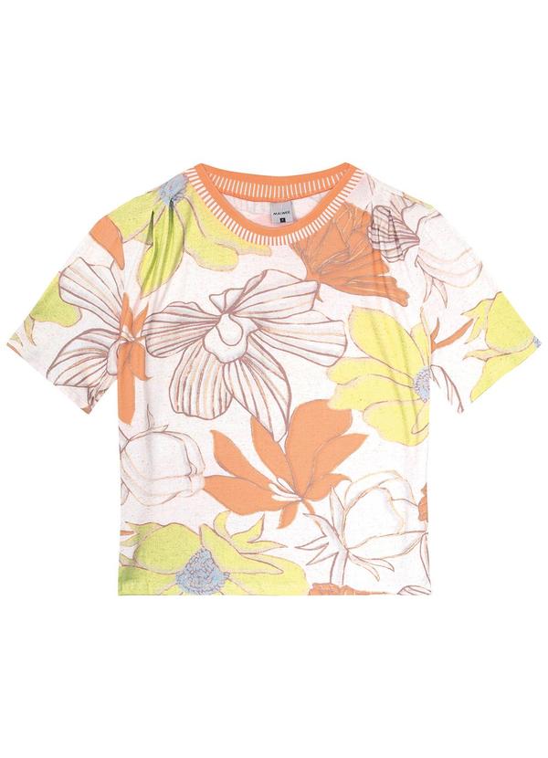 Malwee - Blusa Laranja Floral em Viscolinho 3