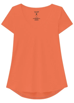 Malwee - Blusa Laranja Mullet em Viscose Conforto - MALWEE
