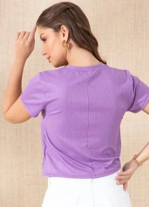 Quintess - Blusa Lilás com Amarração na Barra - QUINTESS