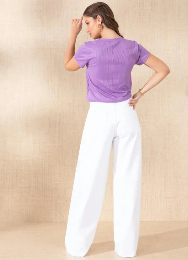 Quintess - Blusa Lilás com Amarração na Barra 4