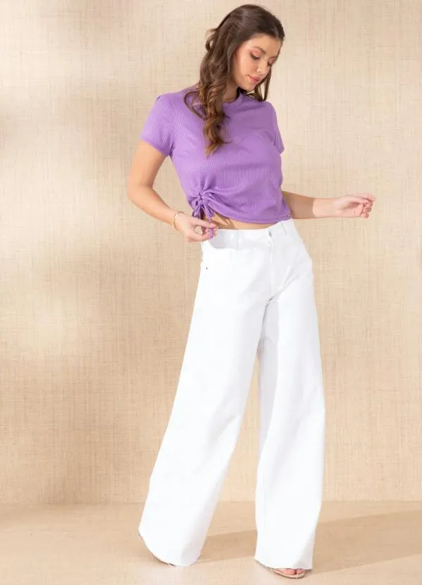 Quintess - Blusa Lilás com Amarração na Barra 5