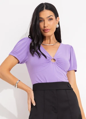 Quintess - Blusa Lilás com Argola - QUINTESS