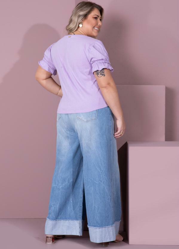 Quintess - Blusa Lilás com Elástico nas Mangas 10