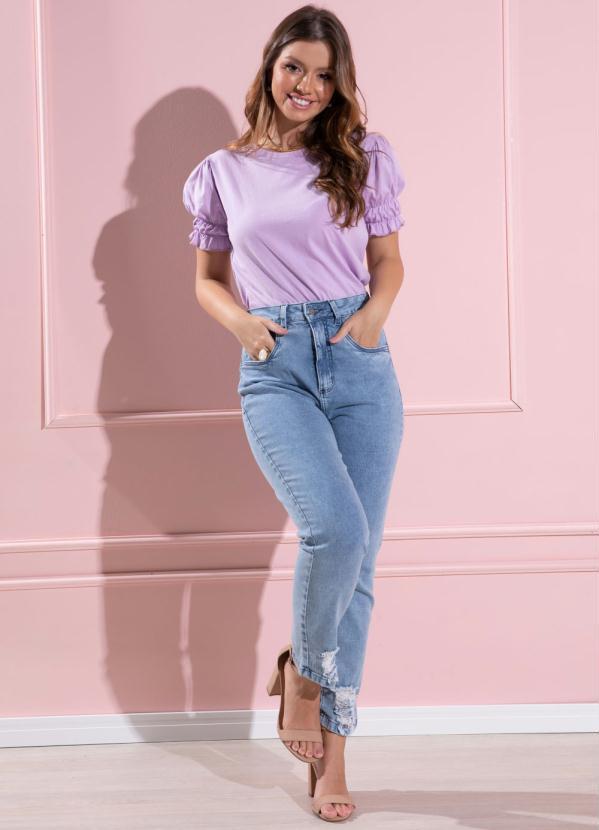 Quintess - Blusa Lilás com Elástico nas Mangas 3