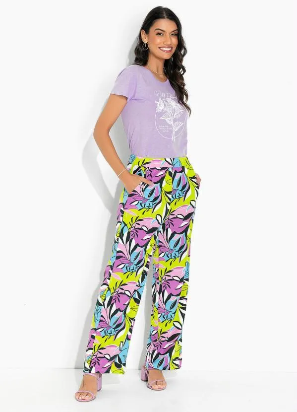 Moda Pop - Blusa Lilás com Estampa Localizada 4