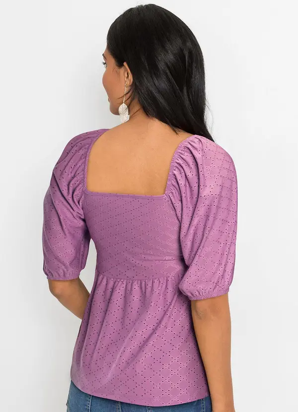bonprix - Blusa Lilás em Malha Laise 3