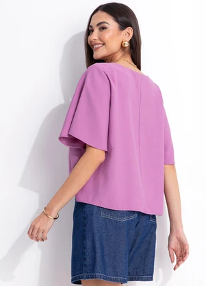 Quintess - Blusa Lilás em Tecido de Alfaiataria - QUINTESS