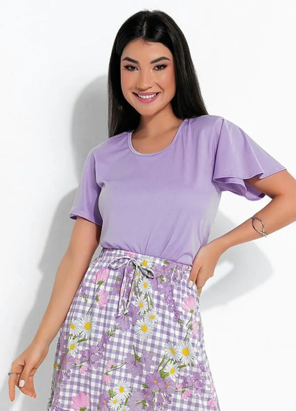 Rosalie - Blusa Lilás Gota Decote Costas