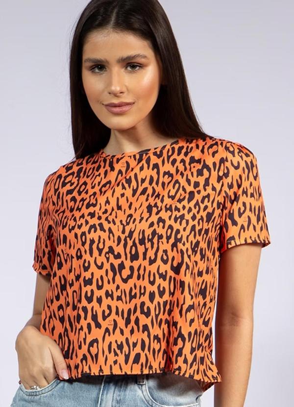 Amo Brand - Blusa Lindsay Manga Curta Laranja