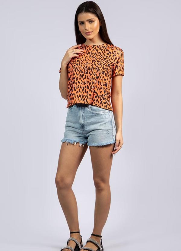 Amo Brand - Blusa Lindsay Manga Curta Laranja 3