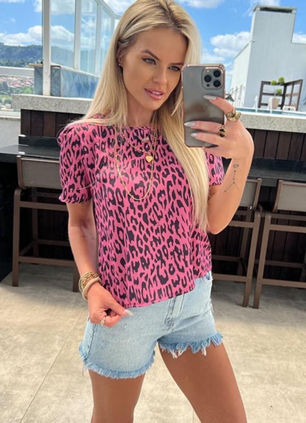 Amo Brand - Blusa Lindsay Manga Curta Pink 3