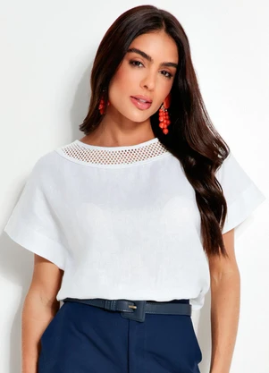 Souq - Blusa Linho Off White - SOUQ