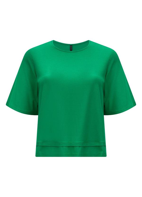 Lunender - Blusa Lisa Barra Dupla Malha Crepe Verde 6