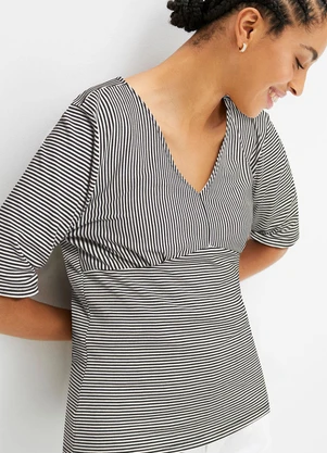 bonprix - Blusa Listrada em Canelado - BONPRIX