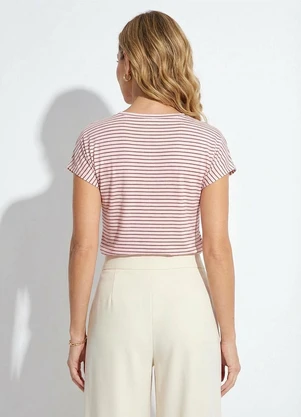 Quintess - Blusa Listrada em Malha Canelada - QUINTESS