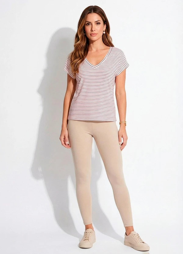 Quintess - Blusa Listrada em Malha Canelada