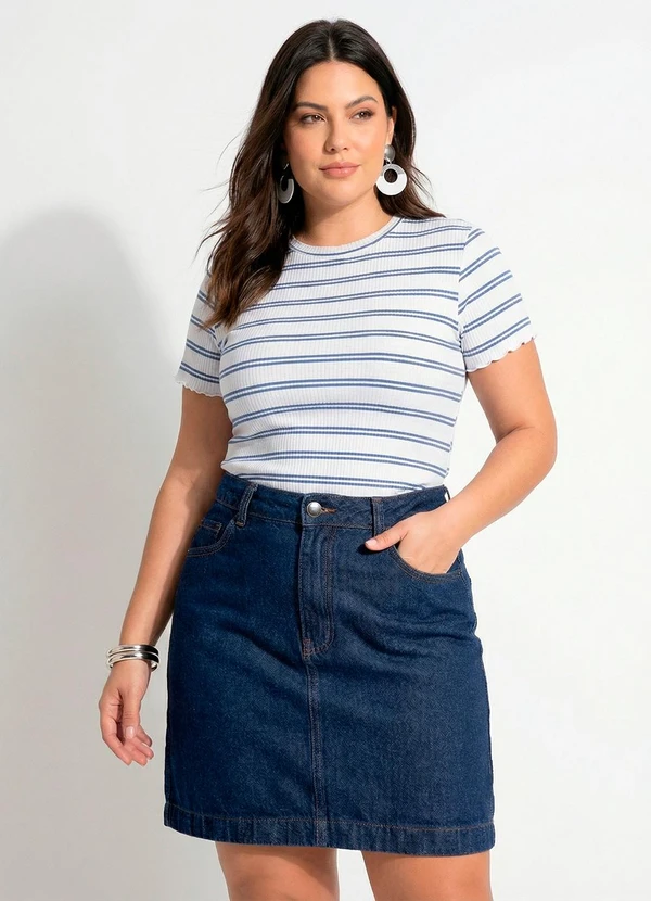 Quintess - Blusa Listrada em Malha Canelada 12