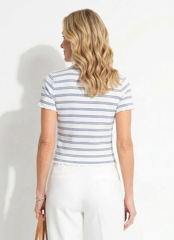 Quintess - Blusa Listrada em Malha Canelada 2