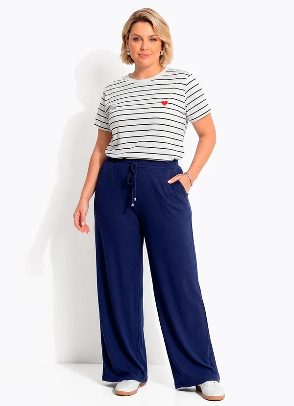 Quintess - Blusa Listrada em Malha de Algodão com Bordado de Coração 5