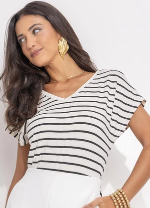 Quintess - Blusa Listrada em Malha de Viscose - QUINTESS