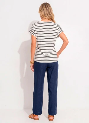 Quintess - Blusa Listrada em Malha de Viscose - QUINTESS
