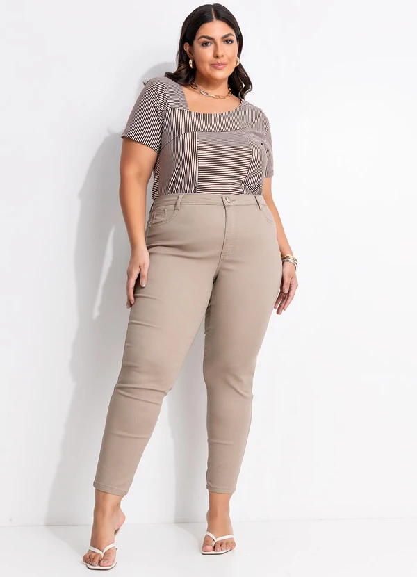 Marguerite - Blusa Listrada Marrom em Malha Listrada. 3