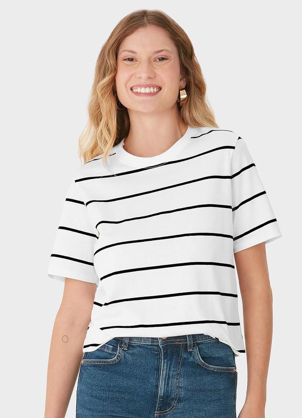 Malwee - Blusa Listrada Navy Off White