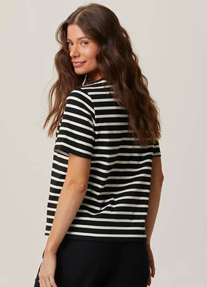 Malwee - Blusa Listrada Navy Preto - MALWEE