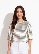 Blusa Listrada Preto em Moletinho