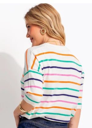 Quintess - Blusa Listrada Tricô - QUINTESS