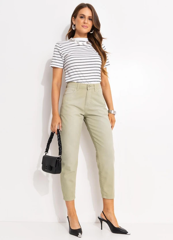 Quintess - Blusa Listrado Branco e Preto em Malha de Algodã 3