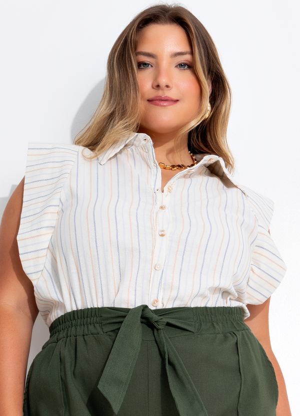 Quintess - Blusa Listrado Colorido em Cambraia 11