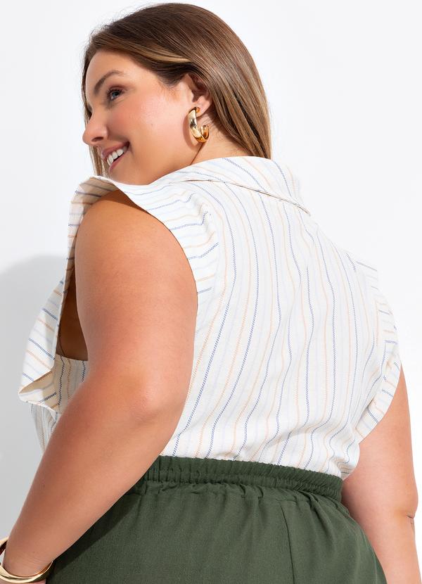 Quintess - Blusa Listrado Colorido em Cambraia 12
