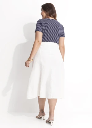 Quintess - Blusa Listrado Marinho e Branco em Canelado - QUINTESS