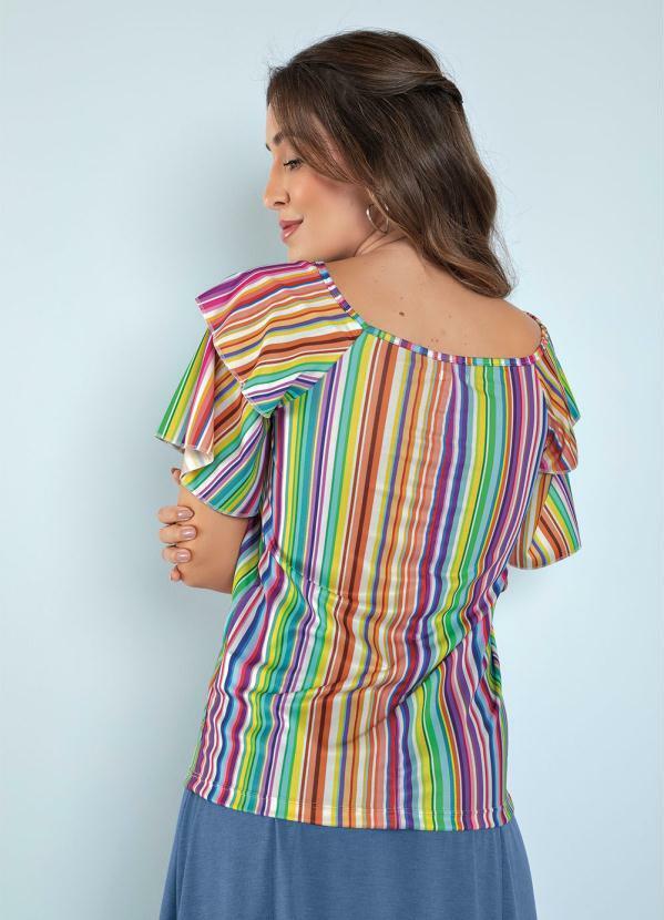 Outlet - Blusa Listras Color com Babados 6