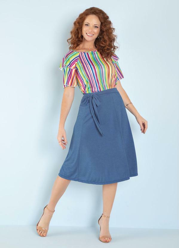 Outlet - Blusa Listras Color com Babados 2