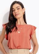 Blusa Listras Laranja em Malha de Viscose