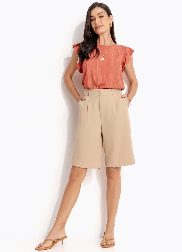 Quintess - Blusa Listras Laranja em Malha de Viscose 9