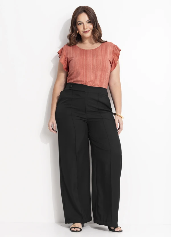 Quintess - Blusa Listras Laranja em Malha de Viscose 2