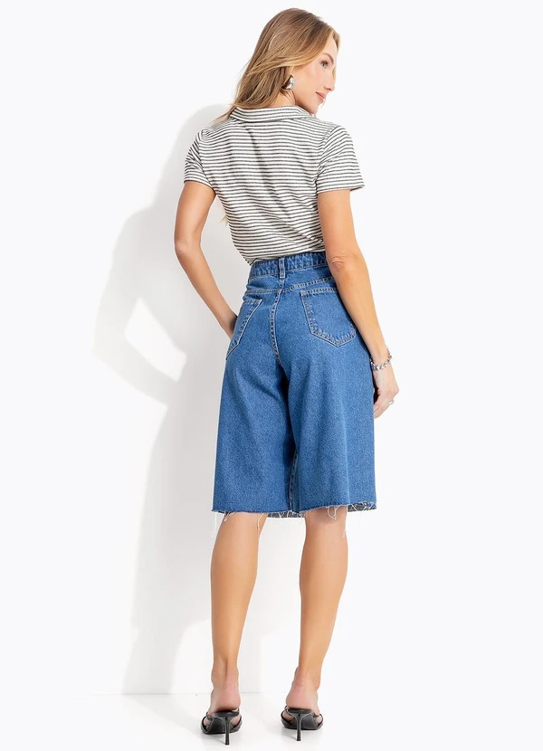 Quintess - Blusa Listras Natural em Malha - Tricô Listrado 3