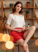 Blusa Lurex Off White Em Viscose com Poli�ster