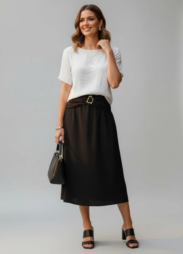 Quintess - Blusa Lurex Off White em Viscose com Poliéster 3