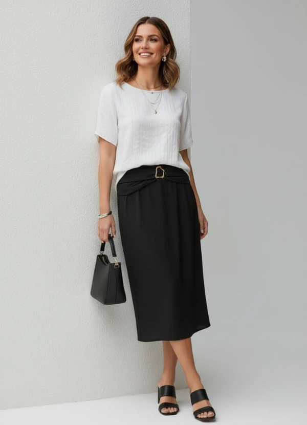 Quintess - Blusa Lurex Off White em Viscose com Poliéster 6